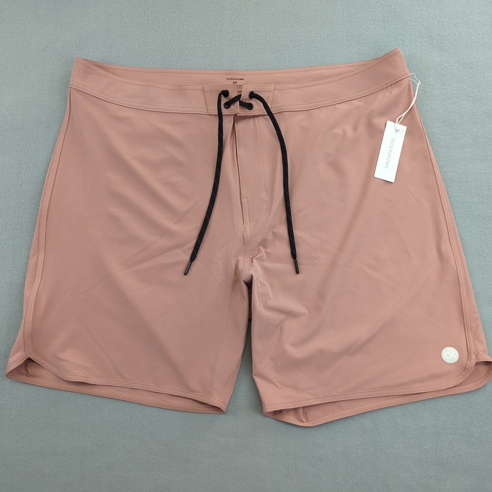 Outerknown Boardshorts‎ Mens 40 Pink Swim Shorts Trunks Surfing All Time Scallop